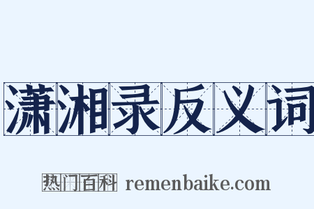 潇湘录反义词是什么意思的图片